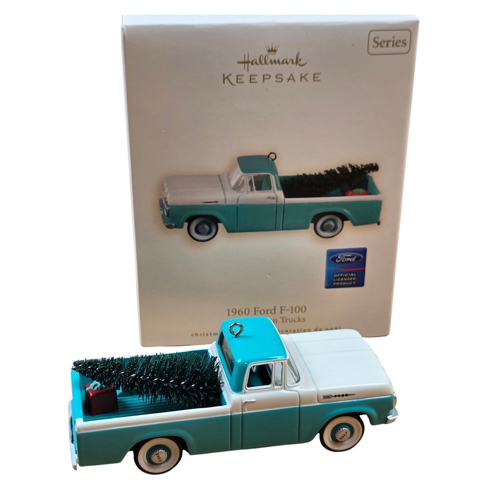 Hallmark Keepsake 1960 Ford F-100 Pickup Green/White All American Trucks DieCast